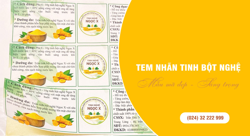 In tem nhãn dán tinh bột nghệ giá rẻ theo yêu cầu