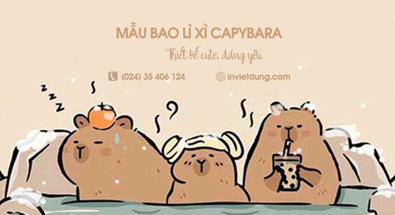 Tổng hợp 22+ mẫu bao lì xì Cabybara hot trend hiện nay