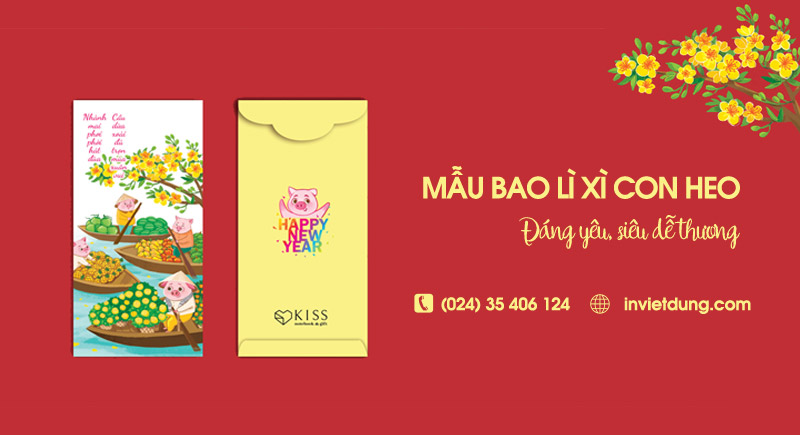 Tổng hợp 11+ mẫu bao lì xì con heo thiết kế siêu dễ thương