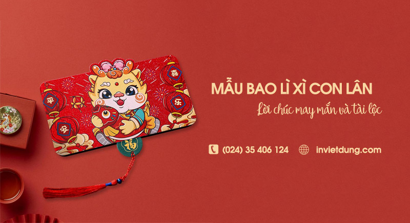 Mẫu bao lì xì con lân