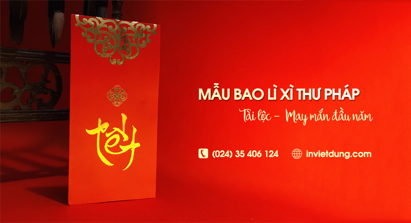 Top 20+ mẫu bao lì xì thư pháp đẹp, trao may mắn đầu năm
