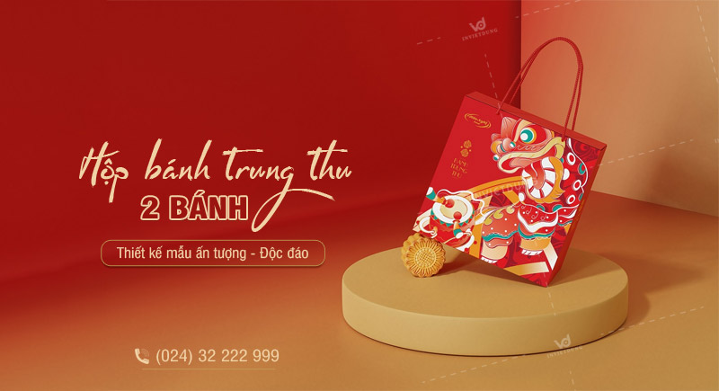 Top 20+ mẫu hộp giấy đựng bánh trung thu 2 cái thiết kế đẹp