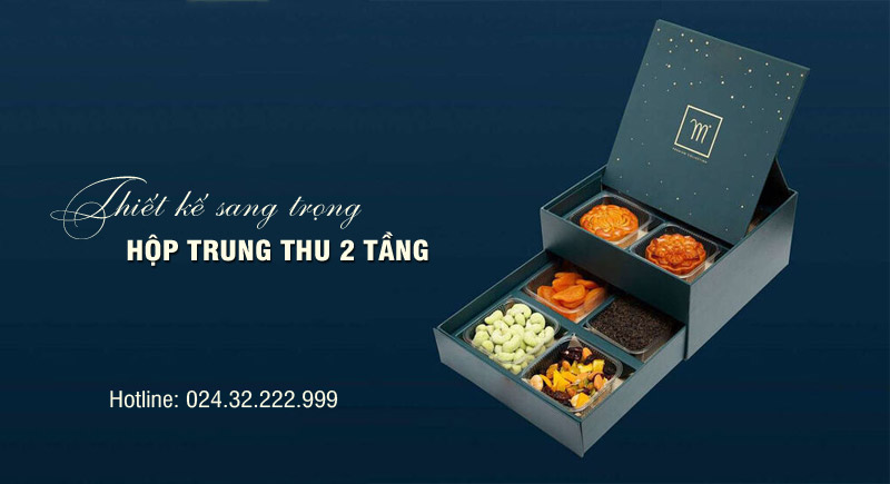 Tổng hợp 20+ mẫu hộp bánh trung thu 2 tầng đẹp, cao cấp