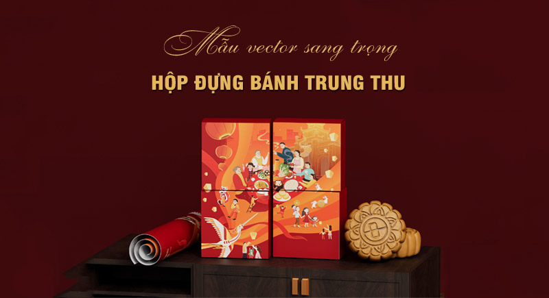 Download mẫu hộp đựng bánh trung thu vector miễn phí