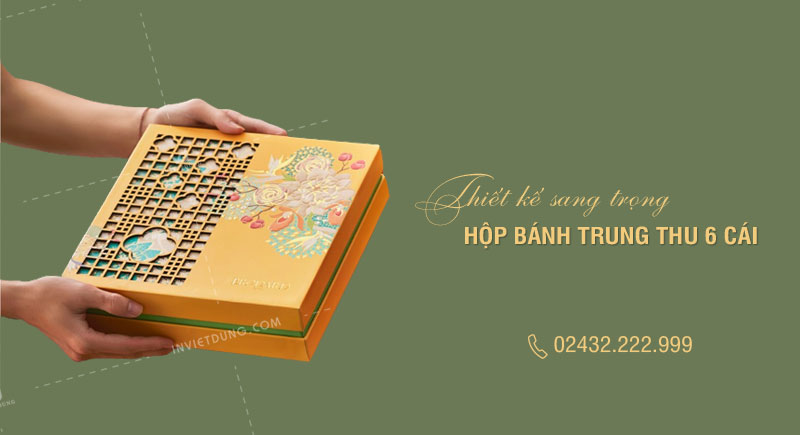 Tổng hợp 15+ mẫu hộp giấy đựng bánh Trung thu 6 cái bánh