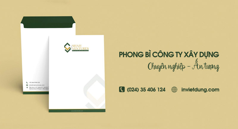 Top 14+ mẫu phong bì công ty xây dựng, bất động sản đẹp