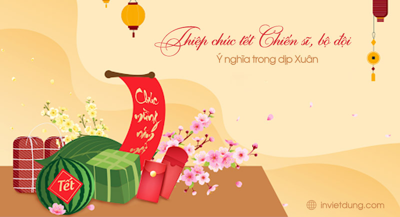 Mẫu thiệp chúc Tết ý nghĩa dành cho bộ đội, chiến sĩ