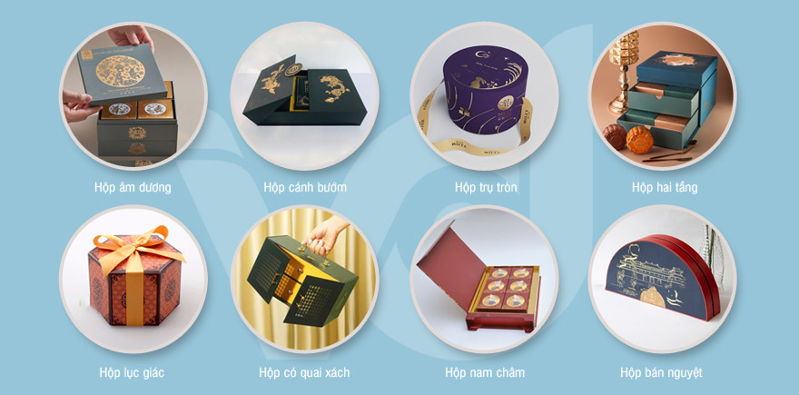 Các kiểu dáng hộp đựng đựng bánh trung thu phổ biến
