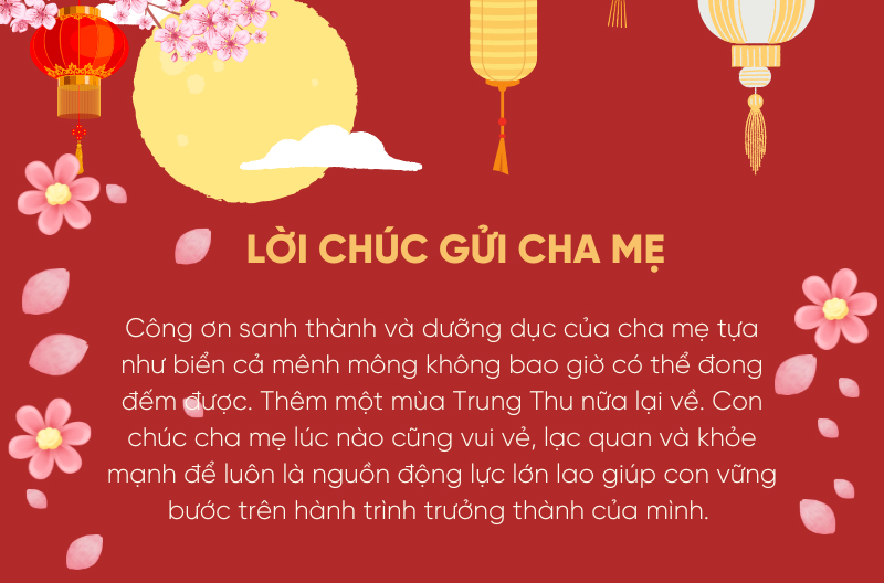 Câu chúc trung thu bằng tiếng Anh dành cho bố mẹ