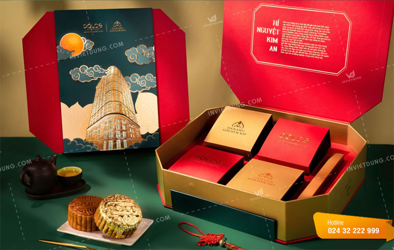 Hộp bánh trung thu nắp gập