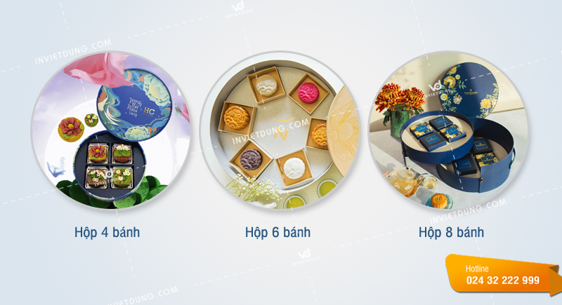 Hộp đựng bánh trung thu hình tròn thường đựng bao nhiêu bánh