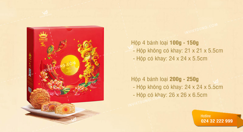 Mẫu hộp giấy đựng bánh trung thu 4 cái