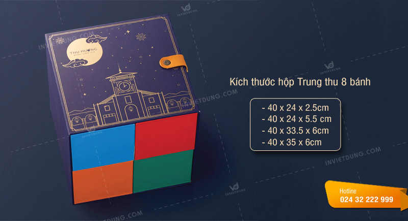 Kích thước hộp bánh trung thu 8 cái