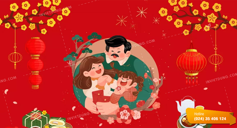 Câu chúc in trên thiệp chúc Tết dành cho gia đình, người thân
