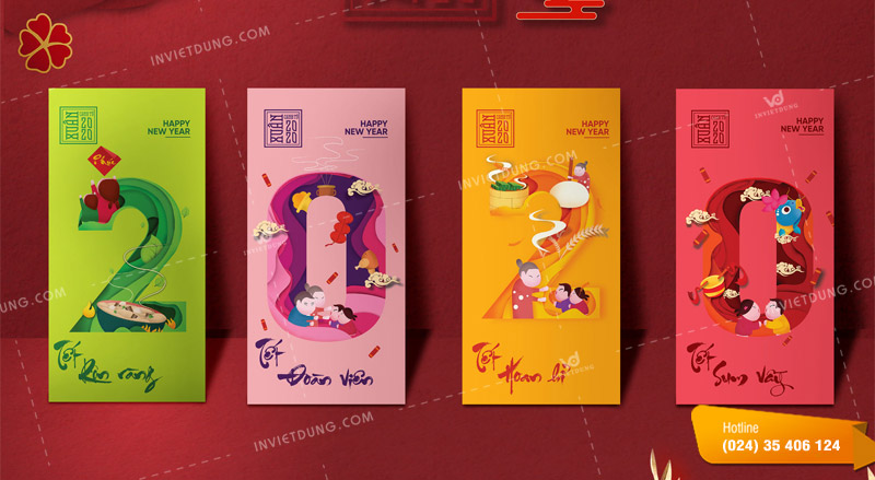Mẫu bao lì xì 12 con giáp