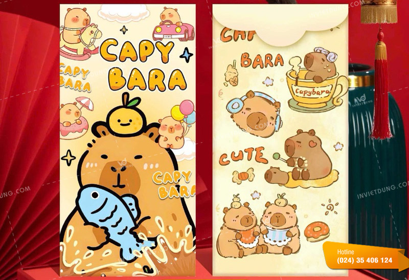 Mẫu bao lì xì capybara đẹp
