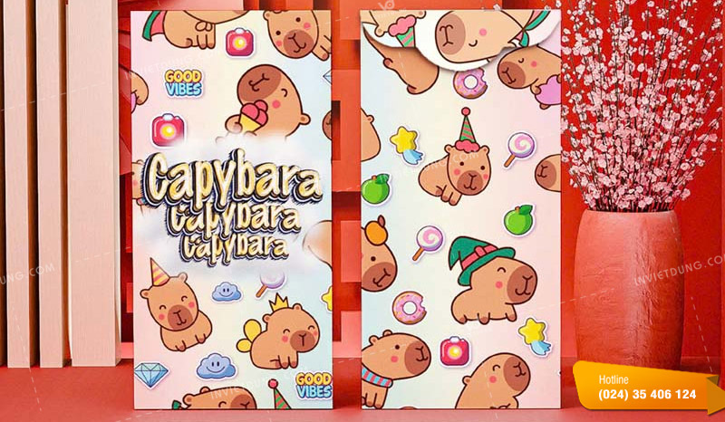 Mẫu bao lì xì capybara đẹp