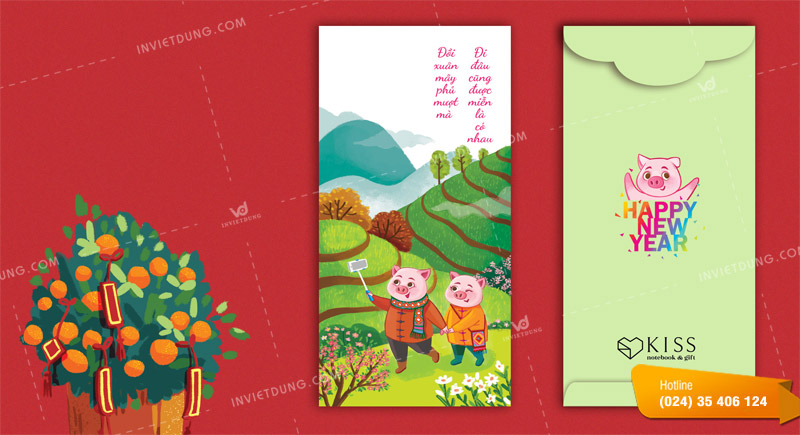 Mẫu bao lì xì hình con heo