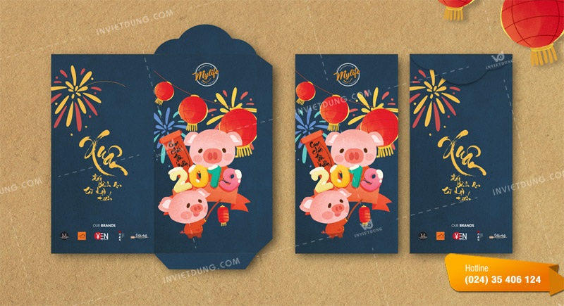 Mẫu bao lì xì hình con heo