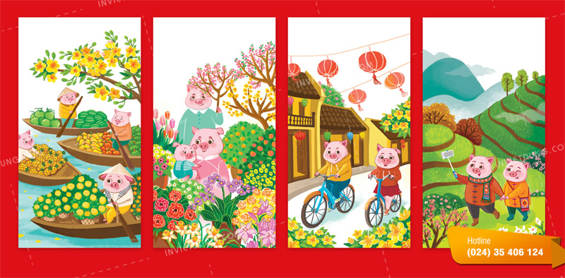 Mẫu bao lì xì hình con heo