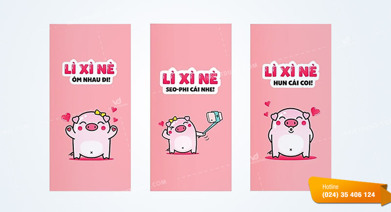 Mẫu bao lì xì hình con heo