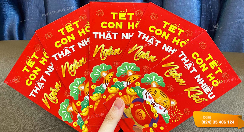 Mẫu bao lì xì hình con hổ