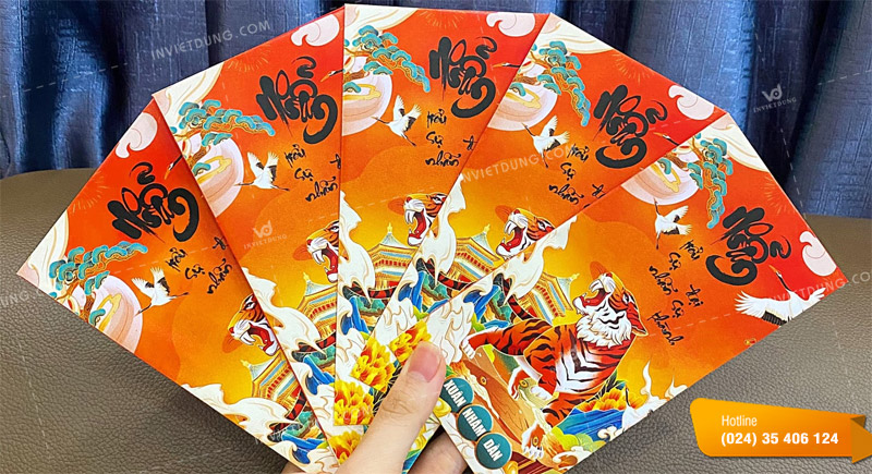Mẫu bao lì xì hình con hổ