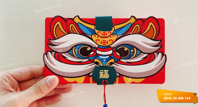 Mẫu bao lì xì con lân