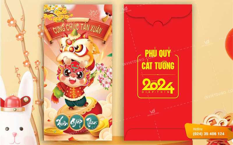 Mẫu bao lì xì hình con rồng