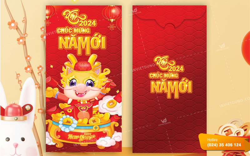 Mẫu bao lì xì hình con rồng