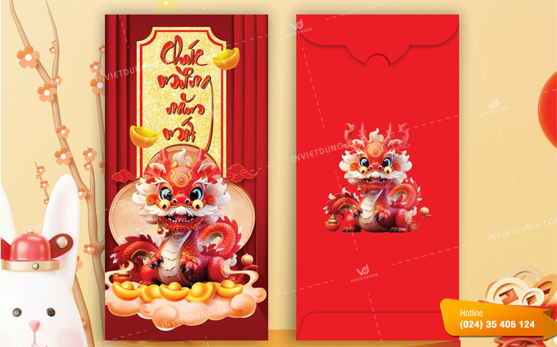 Mẫu bao lì xì hình con rồng