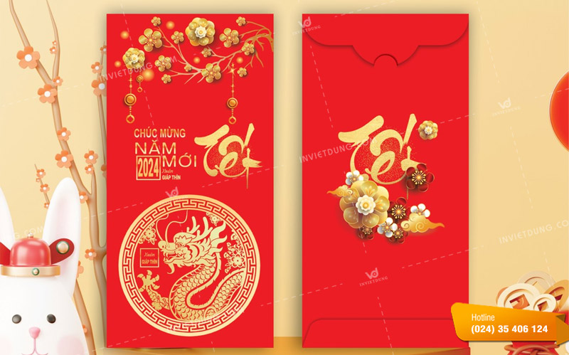 Mẫu bao lì xì hình con rồng