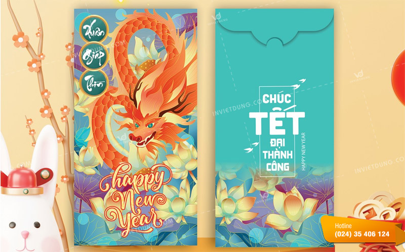 Mẫu bao lì xì hình con rồng