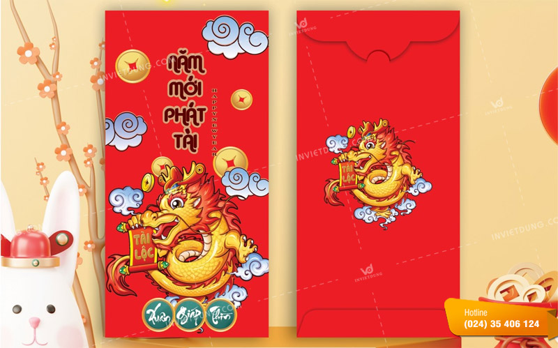 Mẫu bao lì xì hình con rồng