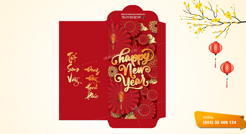 mẫu bao lì xì ép kim sang trọng