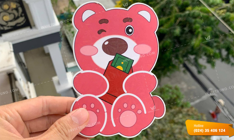 Mẫu bao lì xì gấu dâu