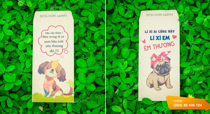Mẫu bao lì xì hình chó