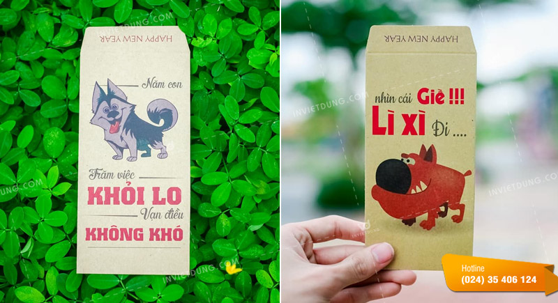 Mẫu bao lì xì hình chó