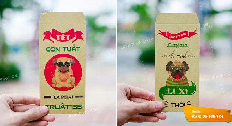 Mẫu bao lì xì hình chó
