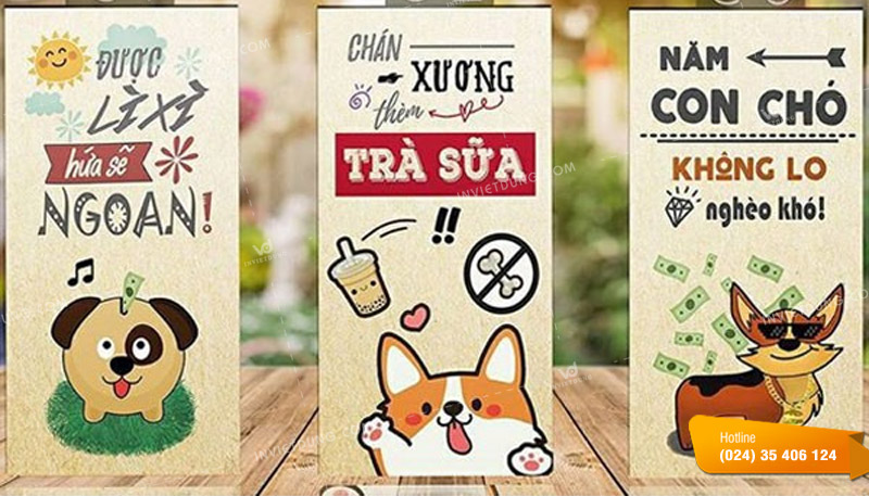Mẫu bao lì xì hình chó