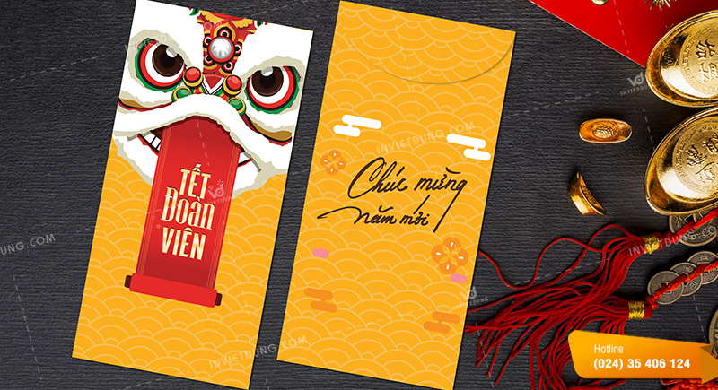 Mẫu bao lì xì màu vàng