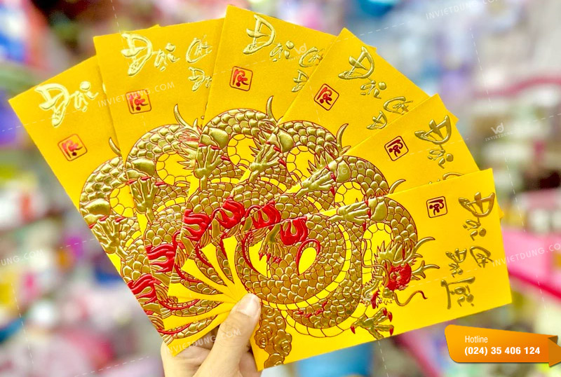 Mẫu bao lì xì màu vàng