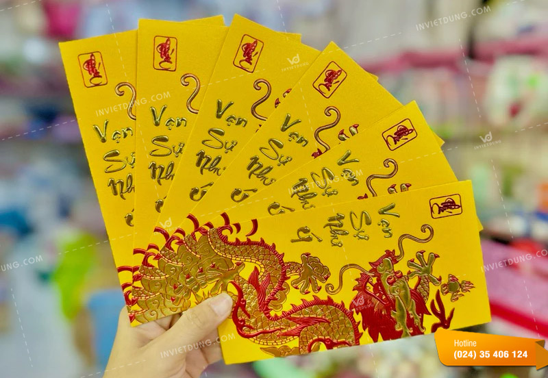 Mẫu bao lì xì màu vàng