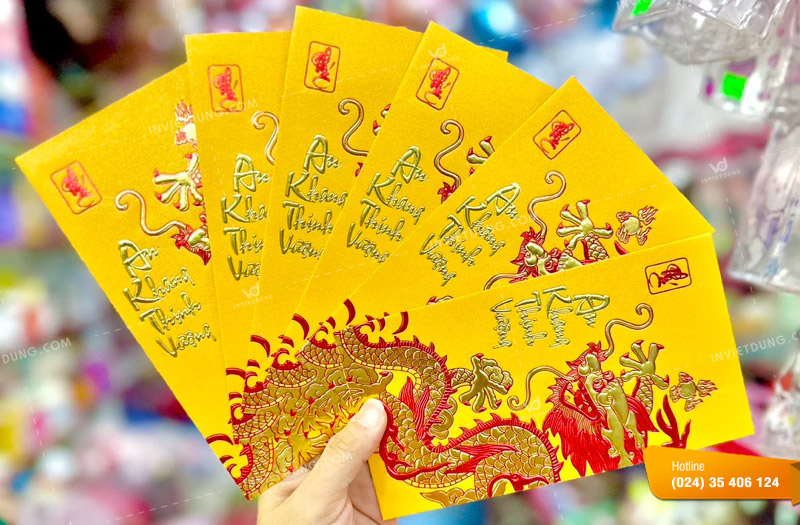 Mẫu bao lì xì màu vàng