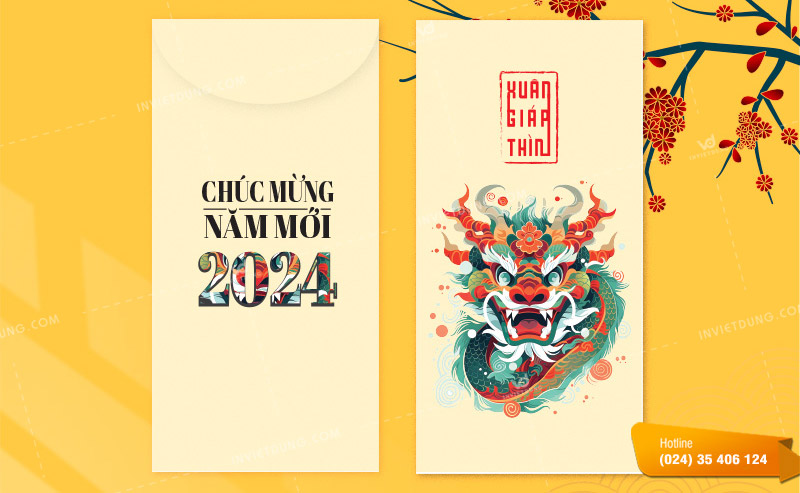 Mẫu bao lì xì màu vàng