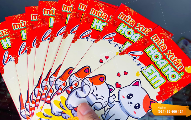Mẫu bao lì xì mèo thần tài