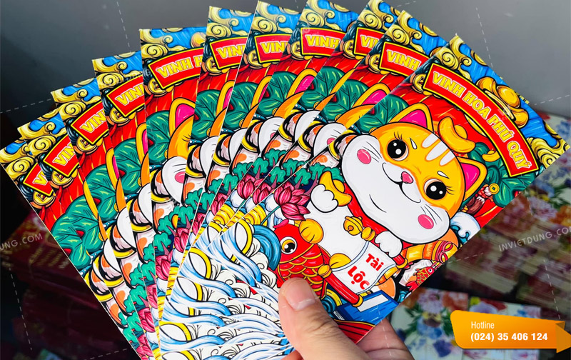 Mẫu bao lì xì mèo thần tài