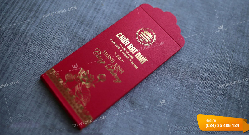 Lời chúc ý nghĩa trên mẫu bao lì xì phật giáo