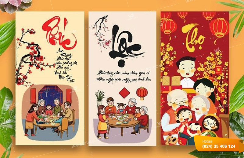 Mẫu bao lì xì Phúc Lộc Thọ
