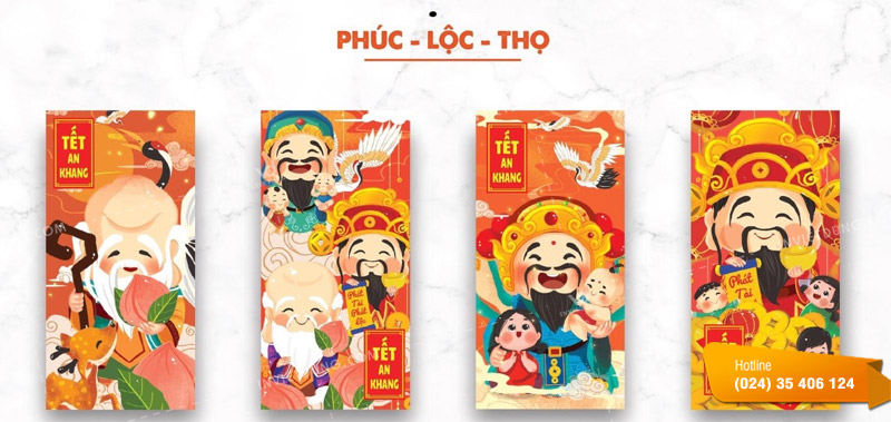 Mẫu bao lì xì Phúc Lộc Thọ